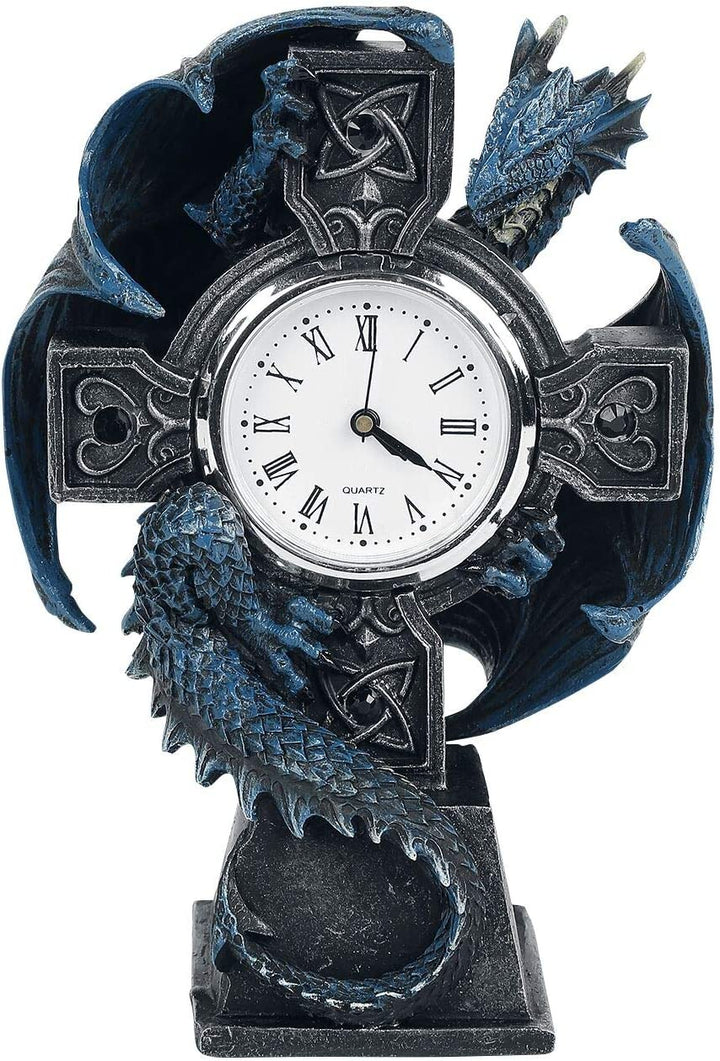 Nemesis Now B3602J7 Draco-Uhr Anne Stokes, 17,8 cm, Kunstharz, Blau, Einheitsgröße