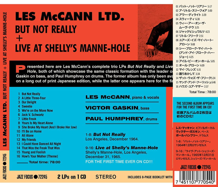 Les McCann – But Not Really + Live at Shelly's Manne-Hole [Audio CD]