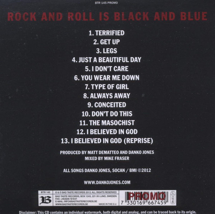 Danko Jones - Rock And Roll Is Black And Blue [Audio CD]