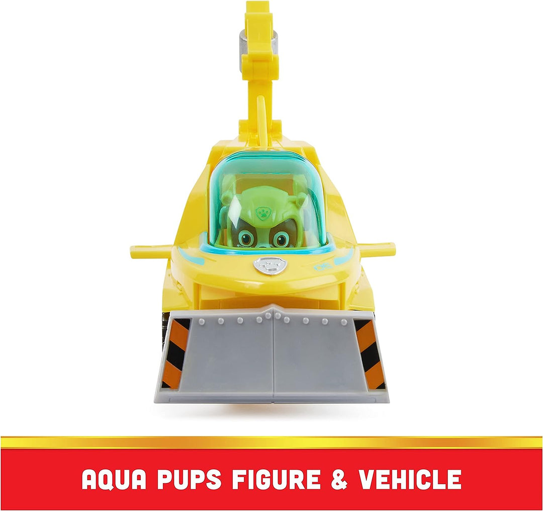 Paw Patrol Aqua Pups Rubble Transforming Hammerhead Shark Vehicle with Collectible Action Figure