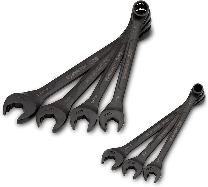 Crescent CX6RWS7 Combination Wrench Set with Ratcheting Open-End and Static Box-
