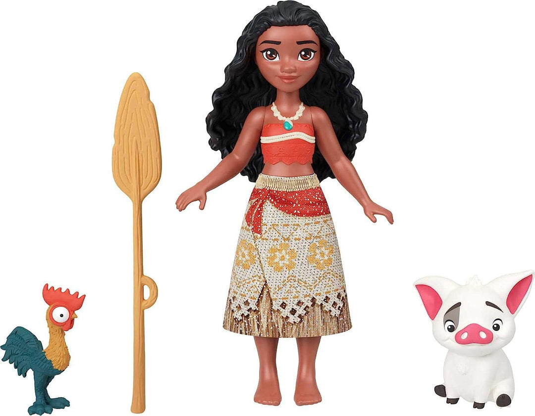 Disney Princess Toys, Moana, kleine Puppe und schwimmendes Boot mit 2 Freundfiguren,