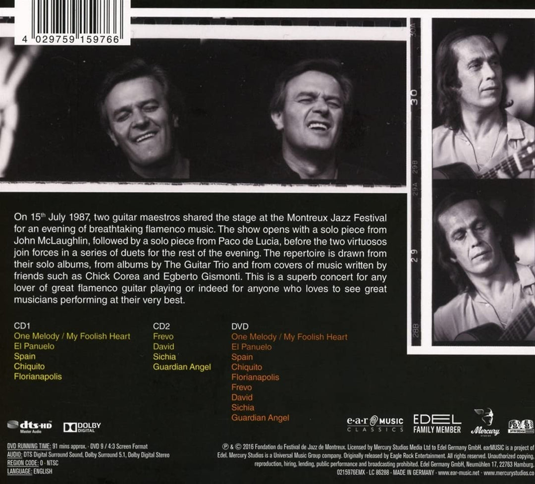 Paco De Lucia &amp; John McLaughlin – Live At Montreux 1987 (Ear+Eye-Serie) [Audio-CD]