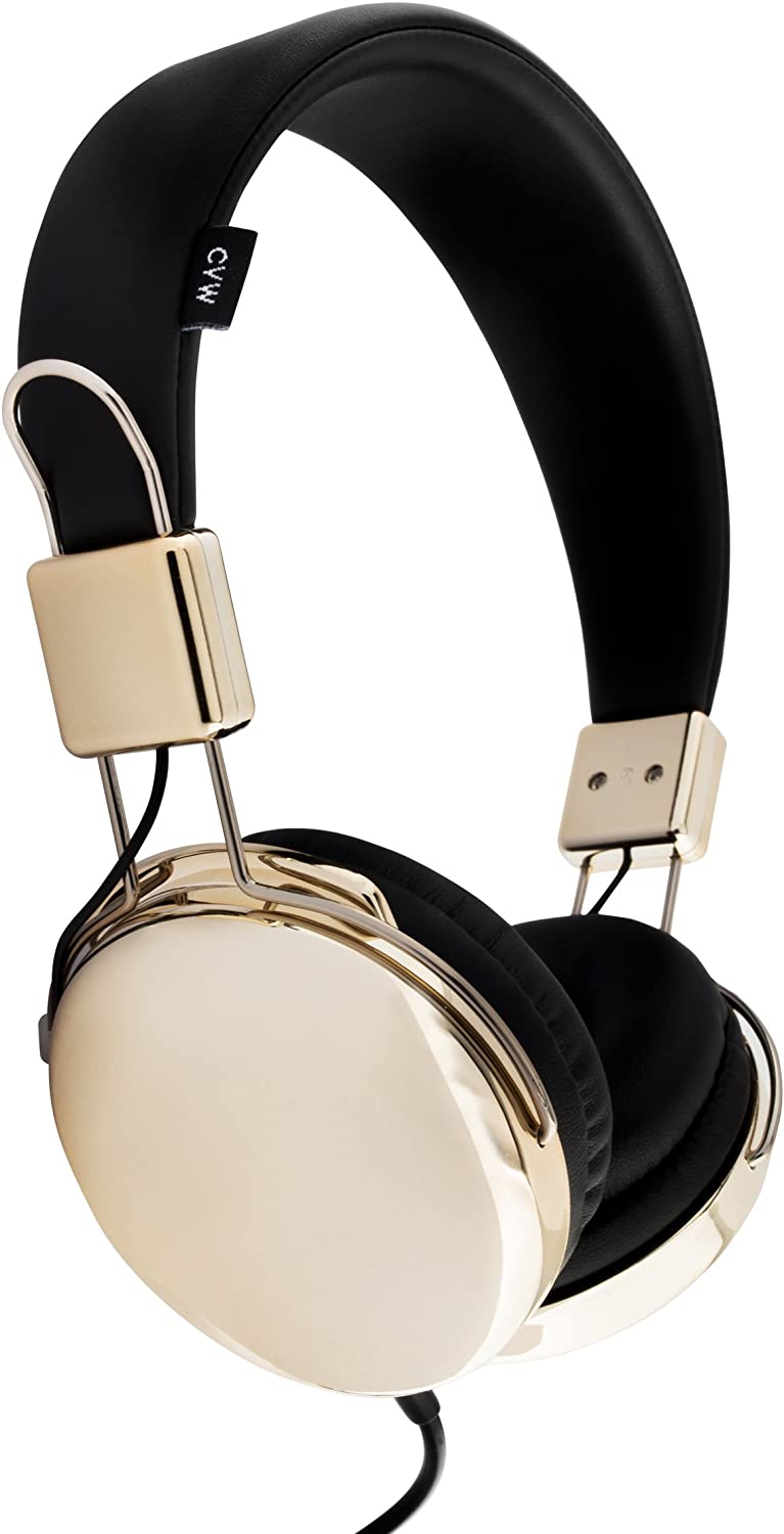 Stereo Headphones by Urbanz, On-Ear Bass Driven Earphones with Metallic Design (Gold)