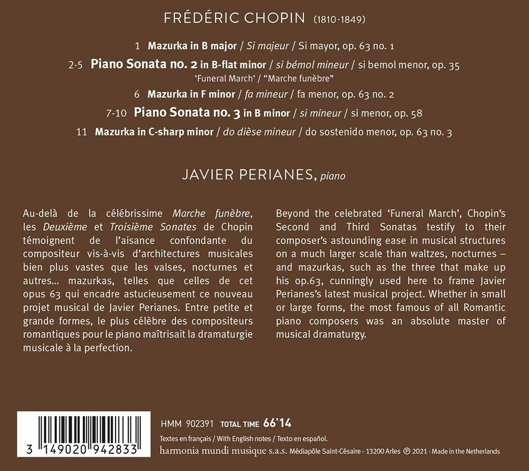 Perianes, Javier - Frédéric Chopin: Klaviersonaten Nr. 2, „Funeral“ &amp; Nr. 3/... [Audio CD]