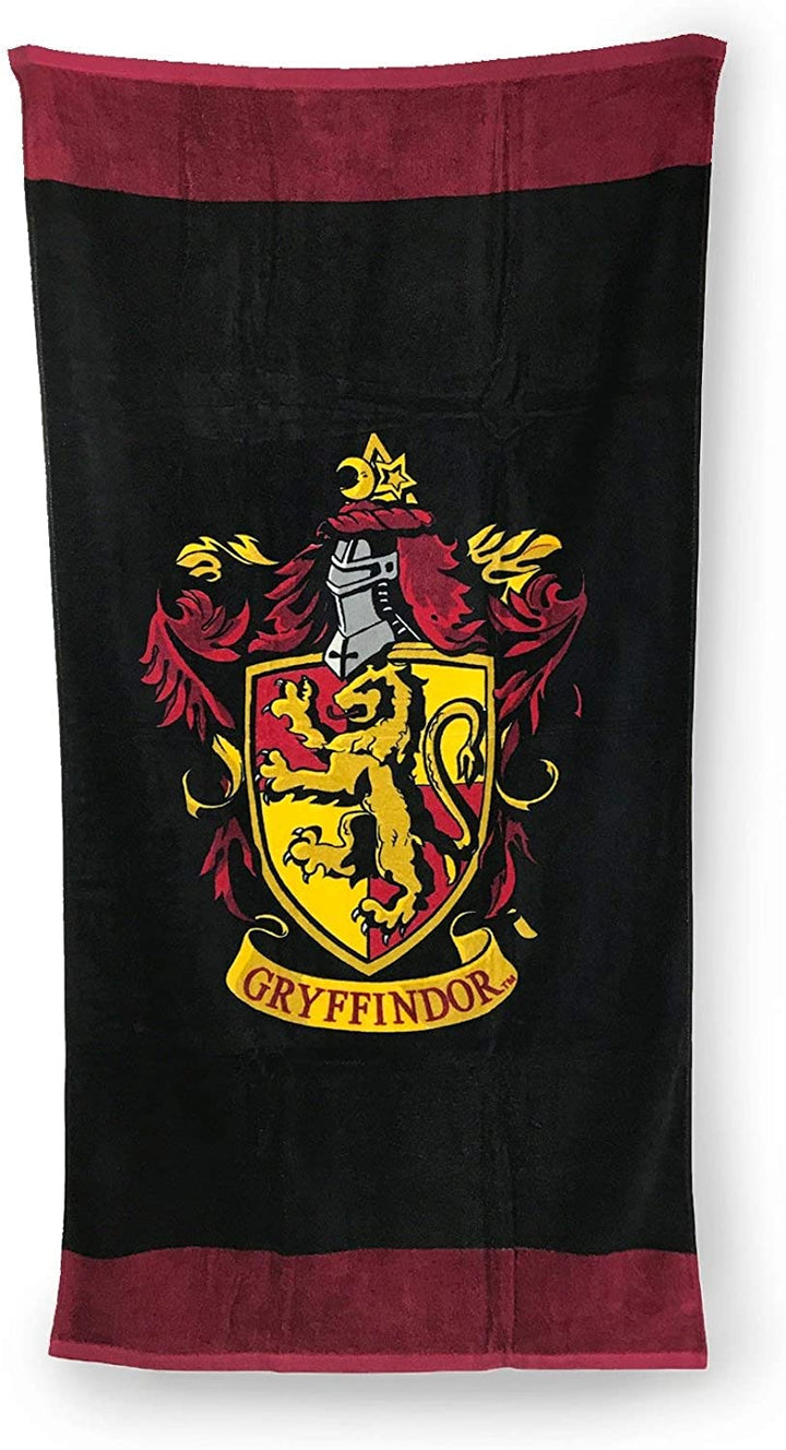 Groovy Harry Potter Gryffindor Bath/Beach Towel-Official, Cotton, Black, 75 x 150cm