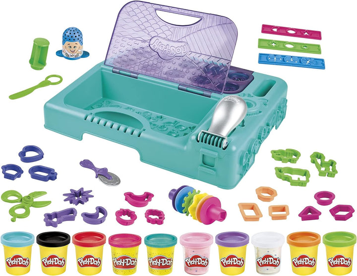 Play-Doh On the Go Imagine and Store Studio mit über 30 Werkzeugen und 10 Dosen