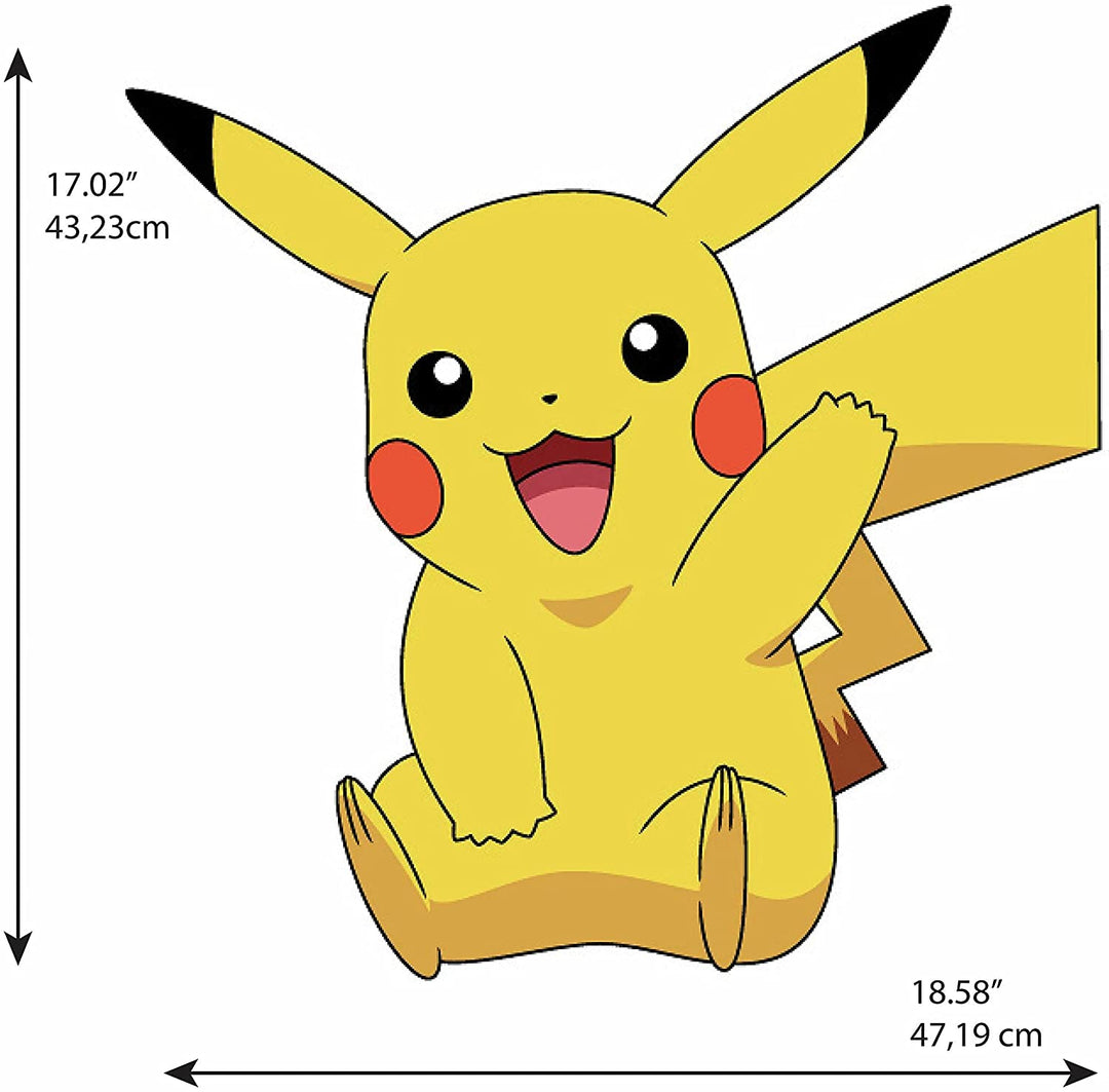 RoomMates RMK4821GM Pikachu Aufkleber zum Abziehen und Aufkleben, Gelb, Rot, Blau