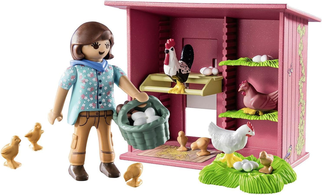 Playmobil 71308 Country Hen House, eine farbenfrohe Hühnerfamilie für Ihren Bauernhof – Kap