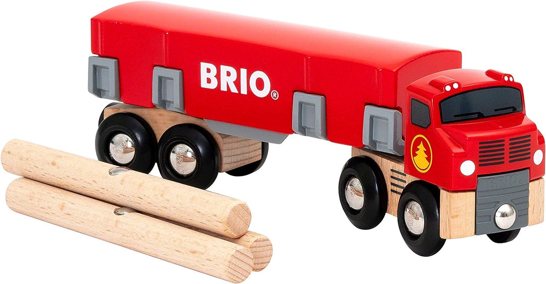 BRIO World Lumber Truck für Kinder ab 3 Jahren – kompatibel mit allen BRIO Eisenbahnsets und Zubehör