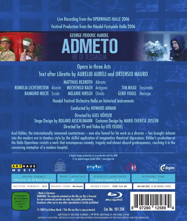 Georg Friedrich Händel – Admeto, re di Tessaglia (Händel-Festspiele Halle) [2009] [BLu-ray]