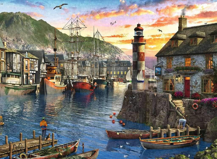 Ravensburger Sonnenaufgang am Hafen, 500-teiliges Puzzle für Erwachsene und Kinder ab 10 Jahren