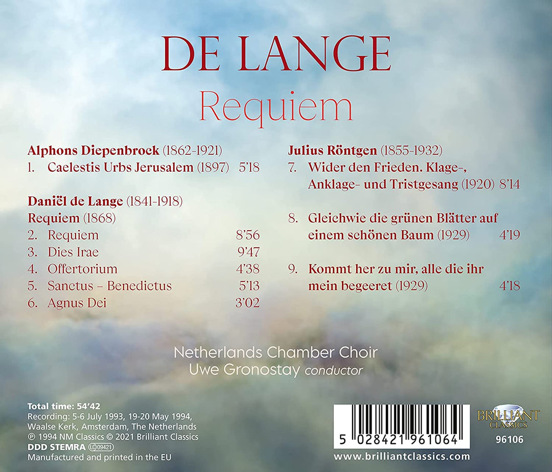 Niederländischer Kammerchor - De Lange Requiem [Audio-CD]