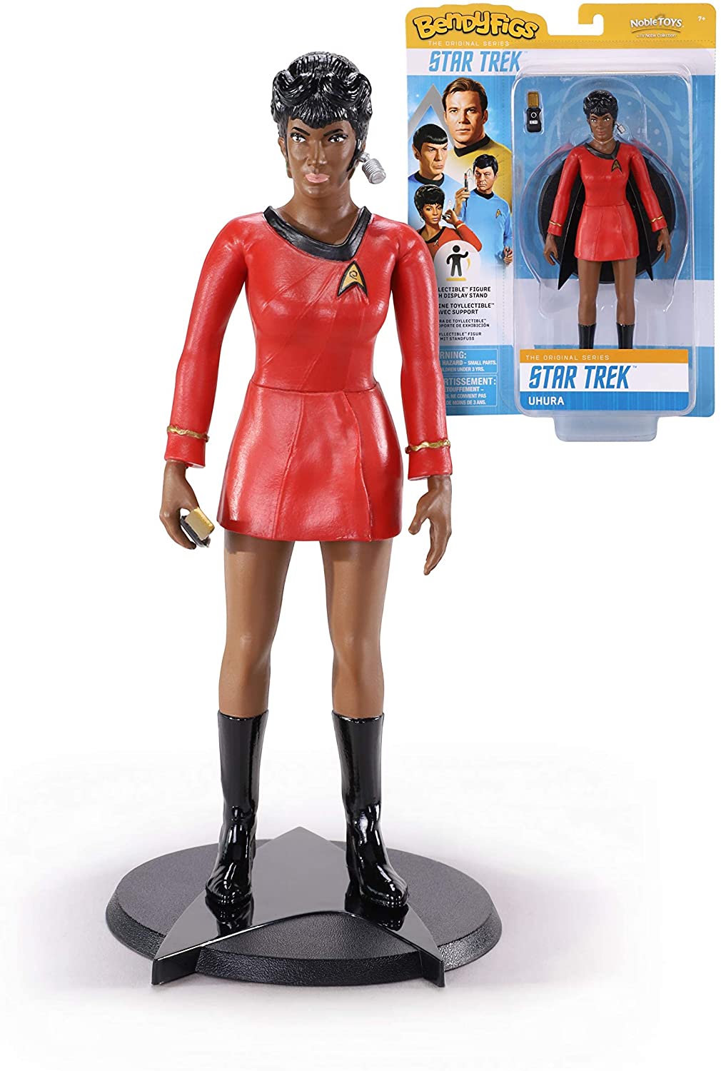 The Noble Collection Star Trek Bendyfigs Uhura – 7,5 Zoll (19 cm) Noble Toys Biegbare Figur, bewegliche Sammelpuppenfiguren mit Ständer