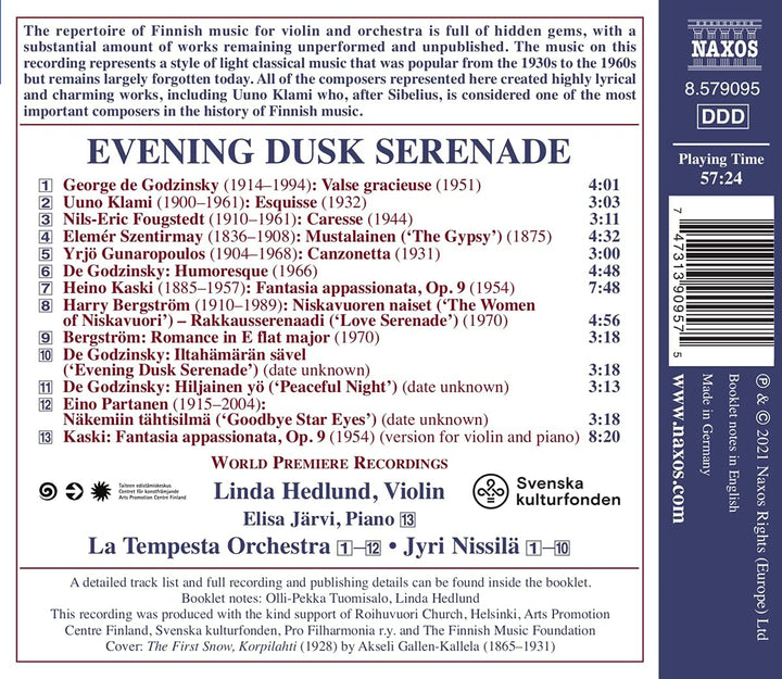 Bergstrom: Abenddämmerung [Linda Hedlund; Elisa Järvi; La Tempesta Orchester; Jyri Nissilä] [Naxos: 8579095] [Audio CD]