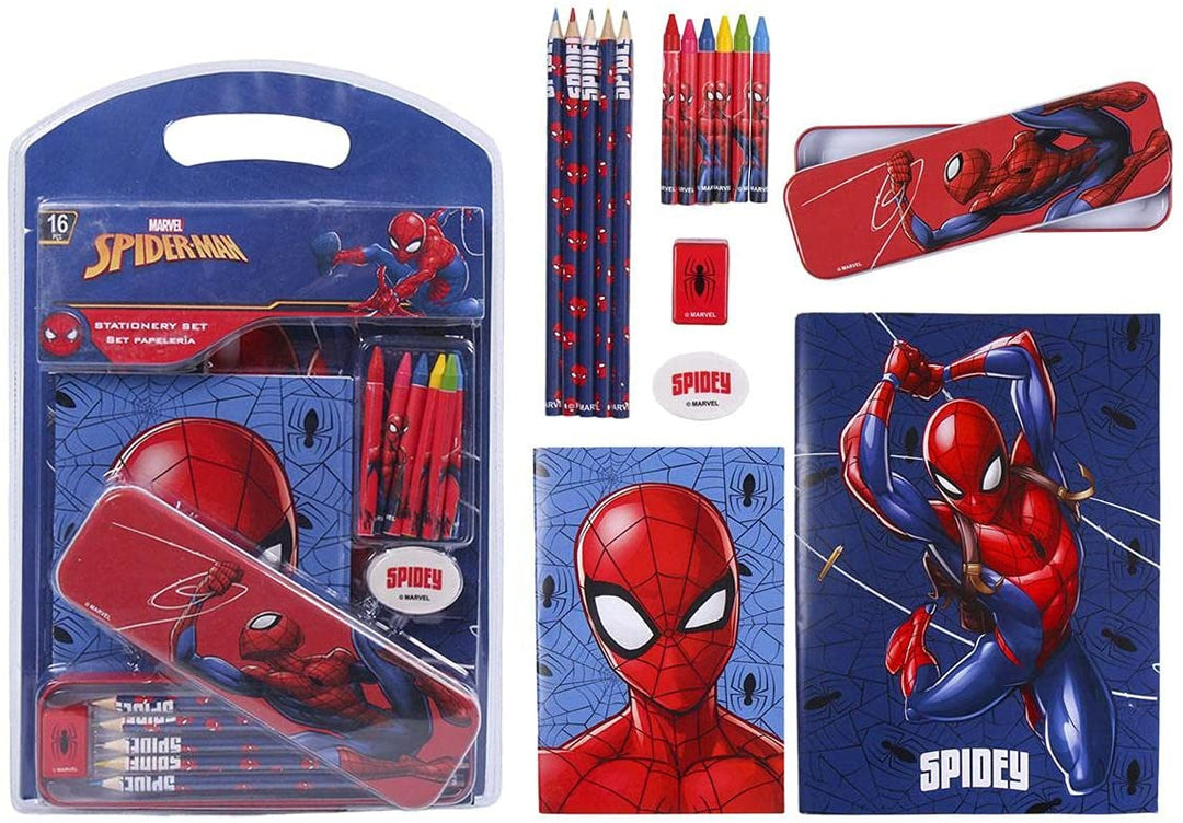 Cerdá Student Set Complete with Metal Case and Spiderman Material Officially Licensed Marvel Merchandise