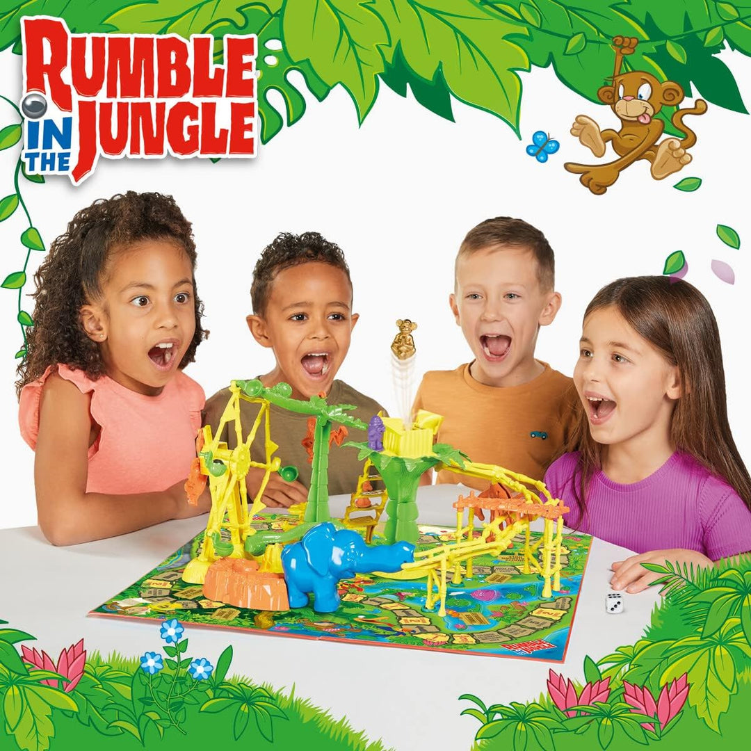 TOMY Games T73421 Rumble in the Jungle Brettspiel, Familienspiel für Erwachsene und Kinder