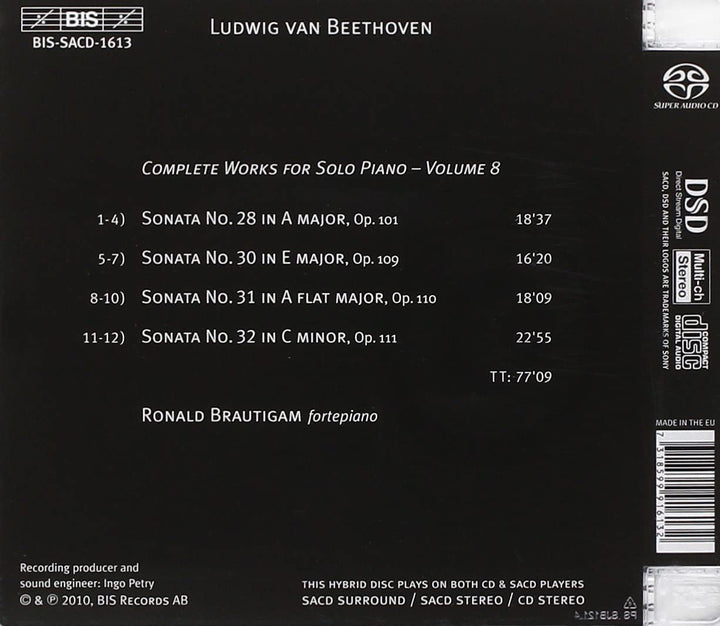 Beethoven: Klaviersonaten op. 101, 109, 110 und 111 (Gesamtklavierwerke, Band 8) [Audio-CD]