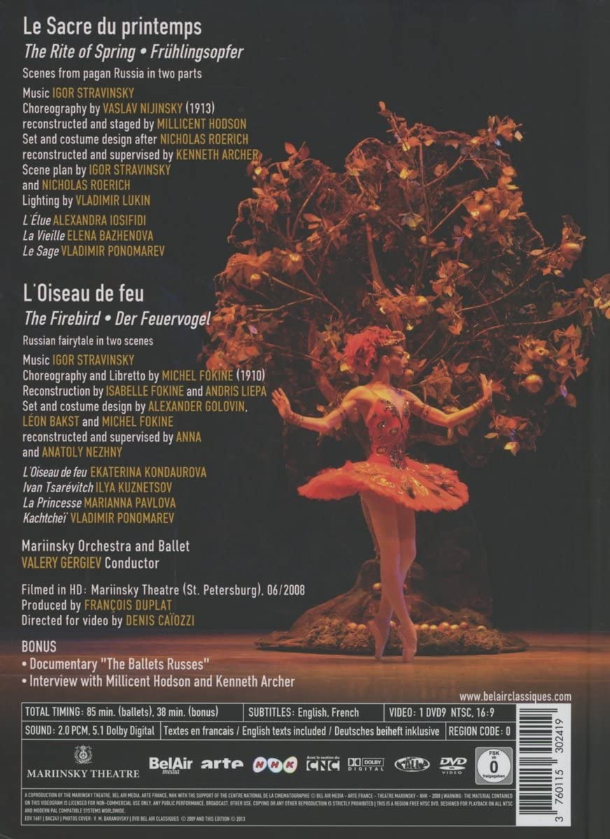 Strawinsky: Le Sacre du Printemps, Der Feuervogel – Strawinksy and the Ballet Russes 100th Anniversary (Mariinsky Orchestra and Ballet / Valery Gergiev) BUCH [2013] [DVD]