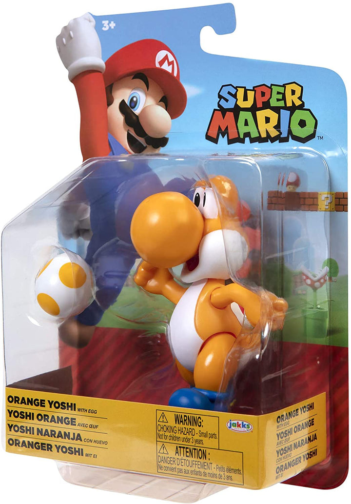 Nintendo Super Mario 10 cm Figur – Orange Yoshi mit Ei