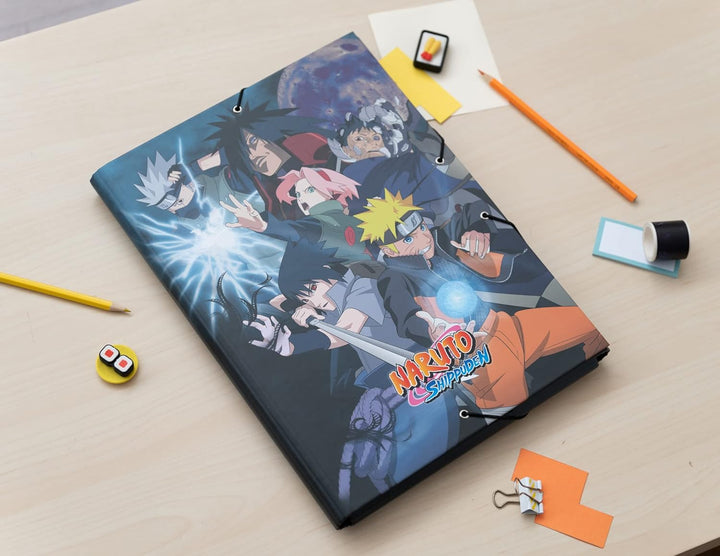 Grupo Erik Naruto Premium A4 File Folder - 13.4 x 10 inches / 3 Flap Folder - Document Organizer