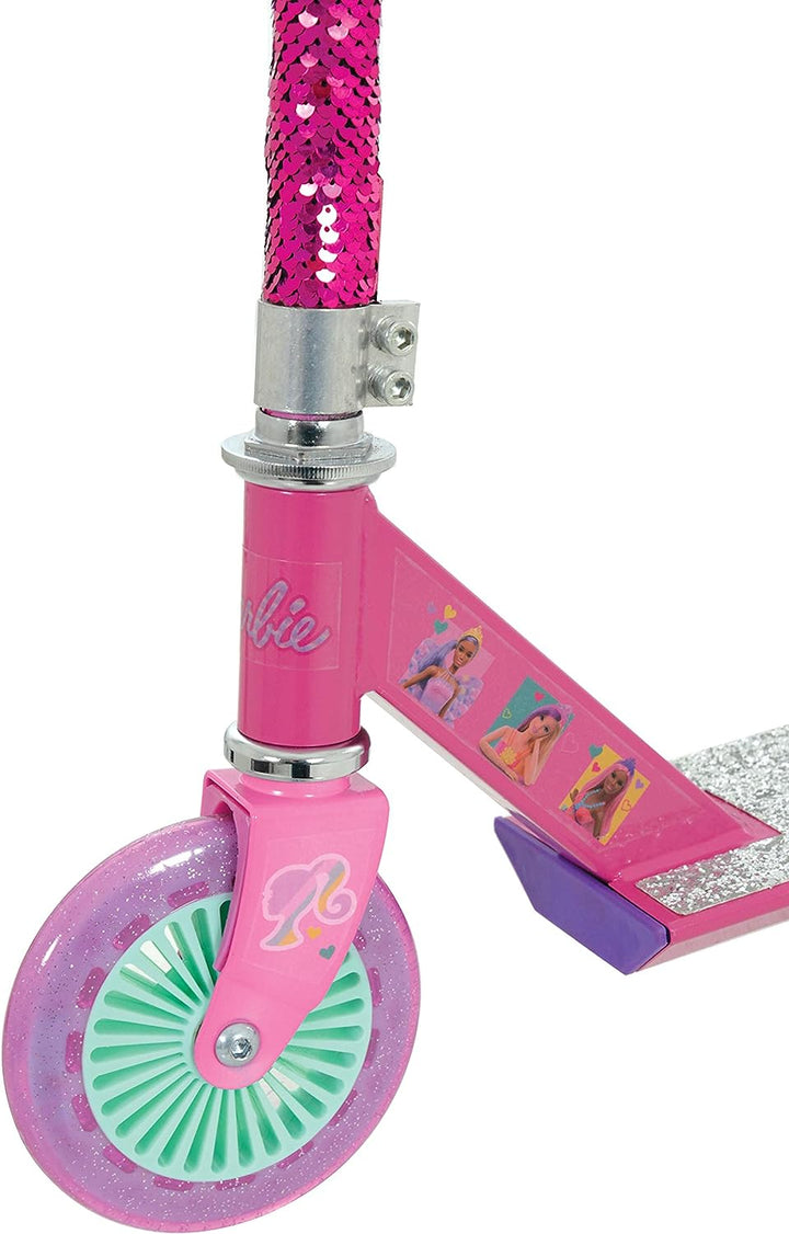 abgee 703 M004373 EA Barbie Mermaid Sequin Inline Scooter, Pink