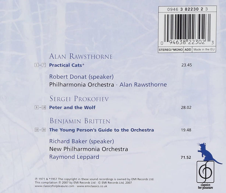 Prokofjew: Peter und der Wolf, Britten: The Young Person's Guide to the Orchestra, Rawsthorne: Practical Cats [Audio-CD]