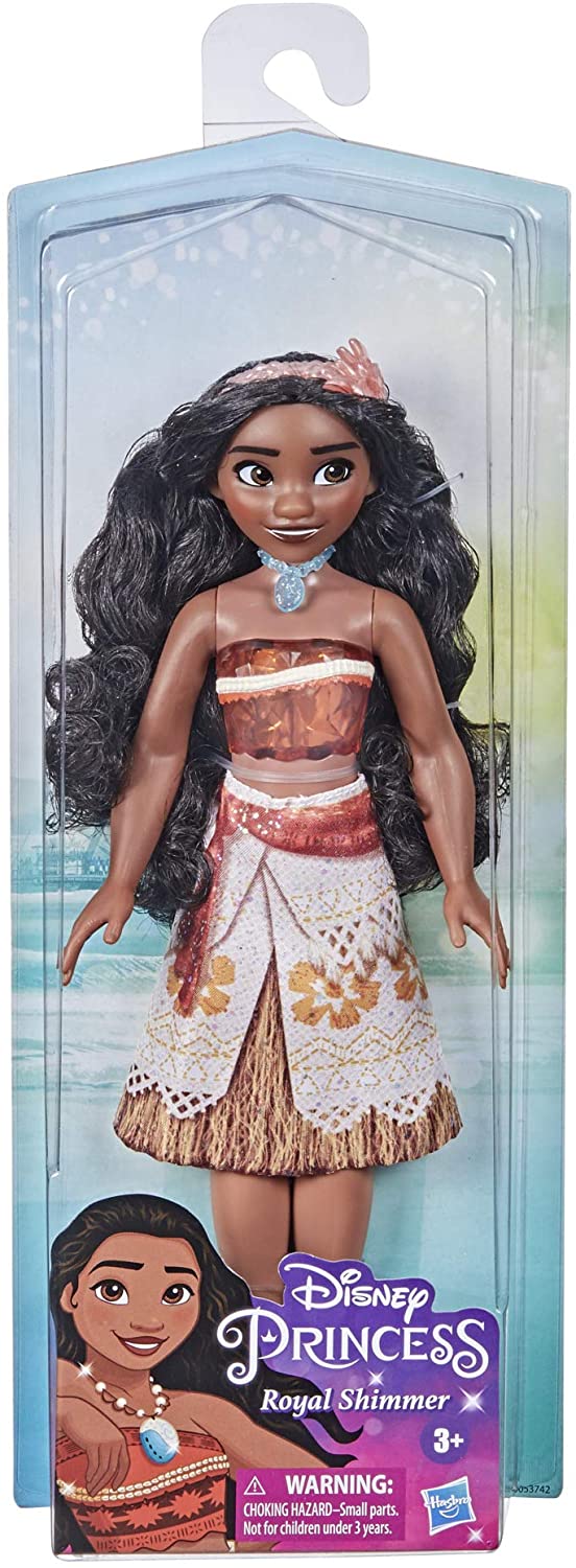 Disney Princess Royal Shimmer Moana Doll Fashion Doll with Skirt and Yachew