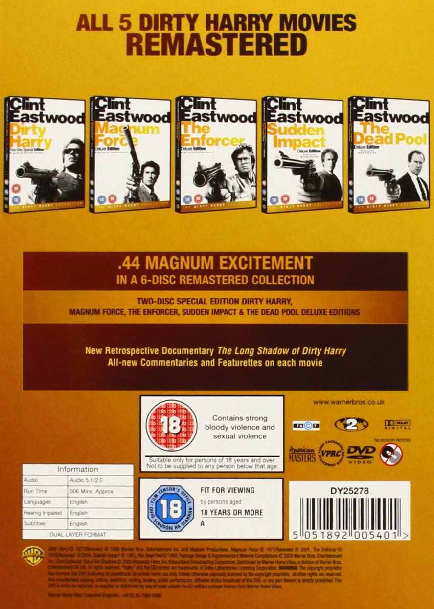 Dirty Harry Collection [Clint Eastwood] [2009] – Action/Thriller [DVD]