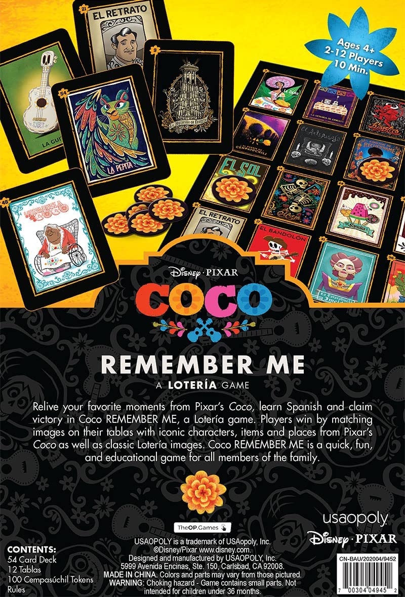 Coco Disney Pixar (Remember Me) Ein LOTERIA-Spiel