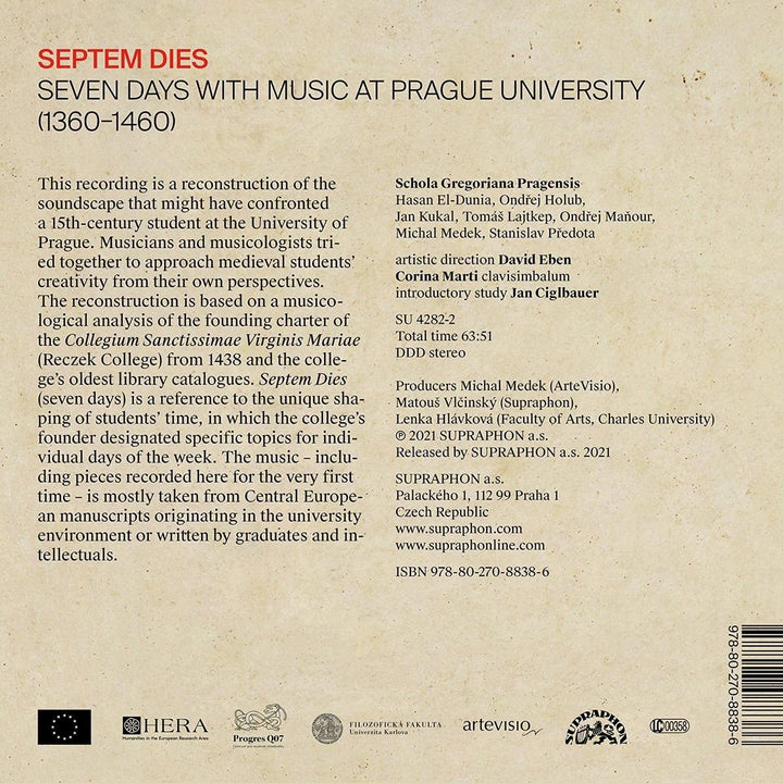 Corina Marti - Schola Gregoriana Pragensis - Septem dies [Audio CD]