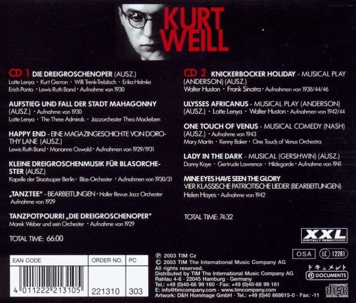 Kurt Weill - Originalaufnahmen [Audio-CD]