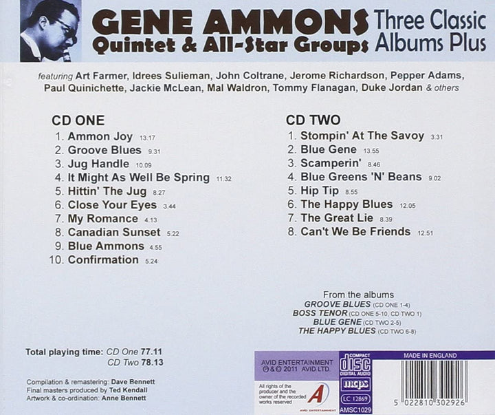 Gene Ammons – Three Classic Albums Plus (Groove Blues / Boss Tenor / Blue Gene) [Audio-CD]