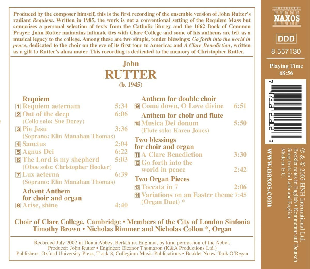 John Rutter: Requiem [Audio CD]