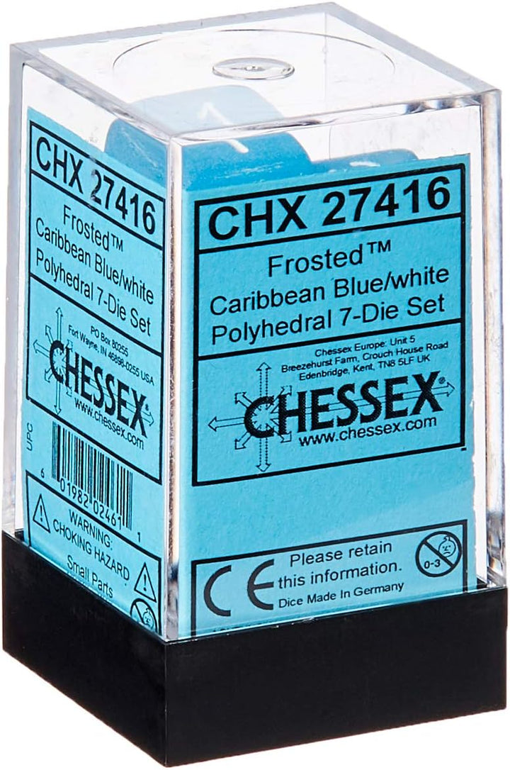 Chessex 27416 Würfel-Matt: 7-teiliges karibisches blaues Set, mehrfarbig