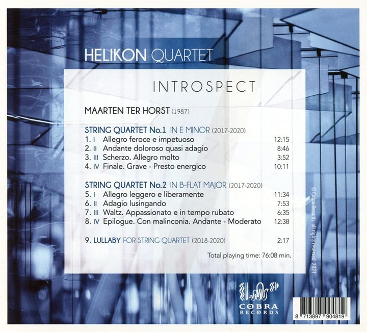 Helikon Quartett – Introspect – Maarten ter Horst: Streichquartette Nr. 1 &amp; 2 [Audio-CD]