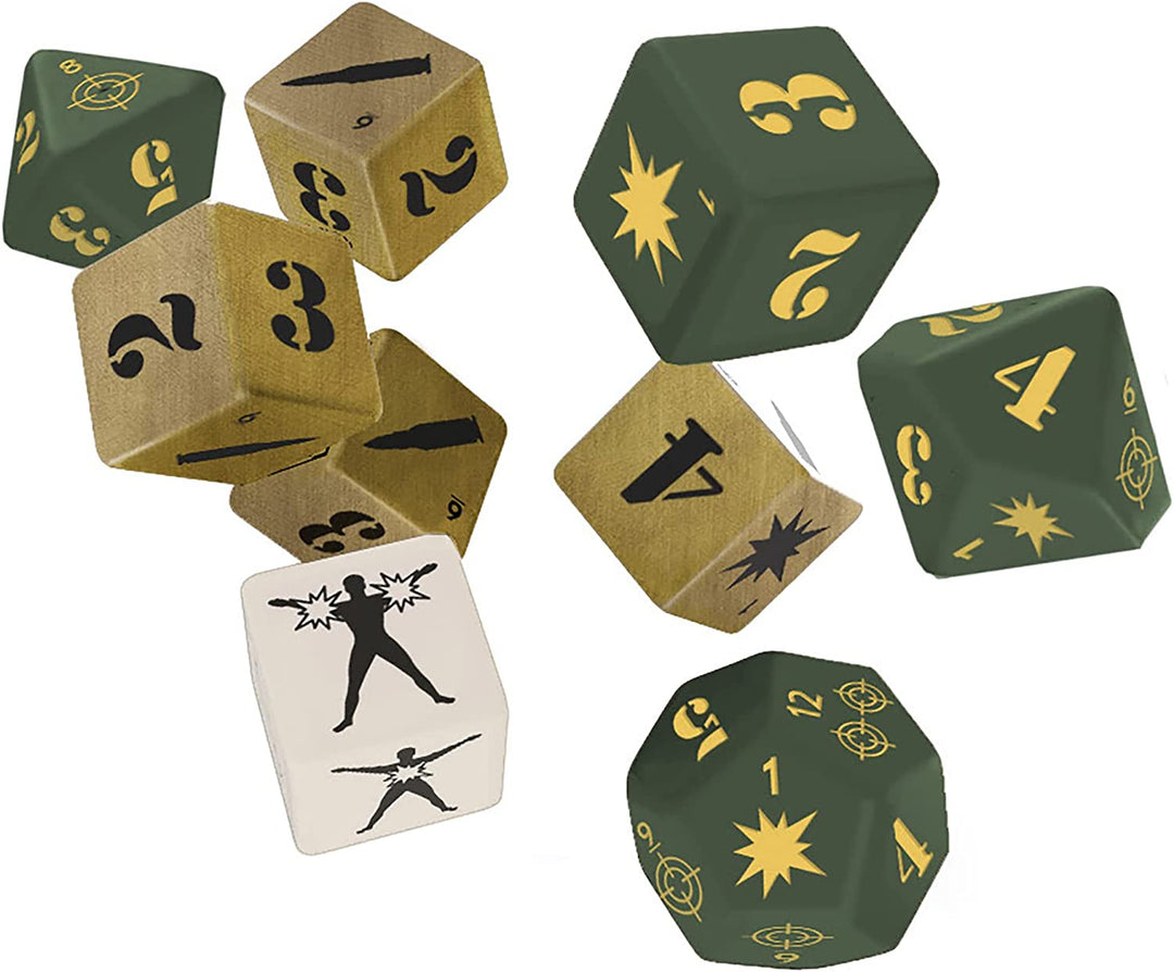 Free League Publishing Twilight: 2000 Dice Set - 9 Piece Dice Set, Free League, Game Accessory