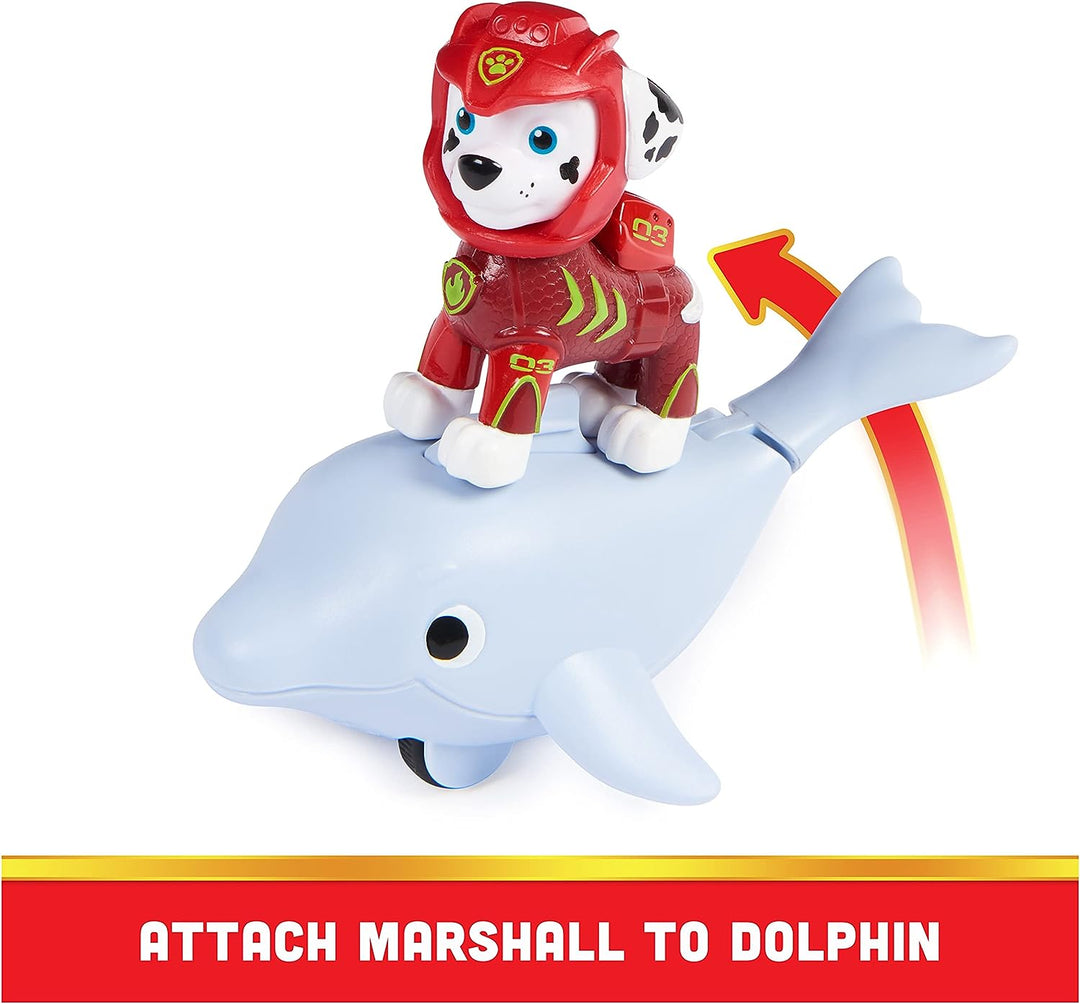 Paw Patrol, Aqua Pups Marshall und Dolphin Actionfiguren-Set, Kinderspielzeug für Ag