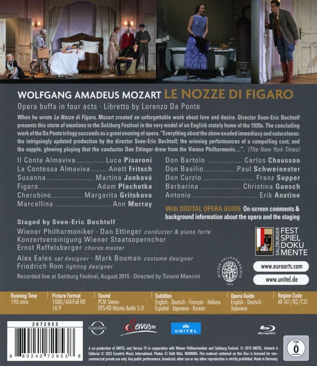 Le nozze di Figaro [2022] [Blu-ray]