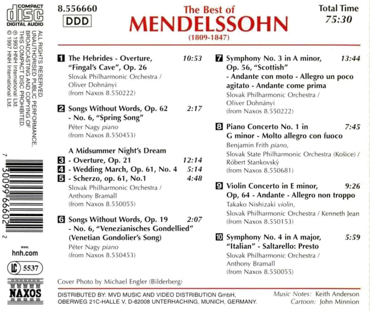 Das Beste von Mendelssohn [Audio-CD]