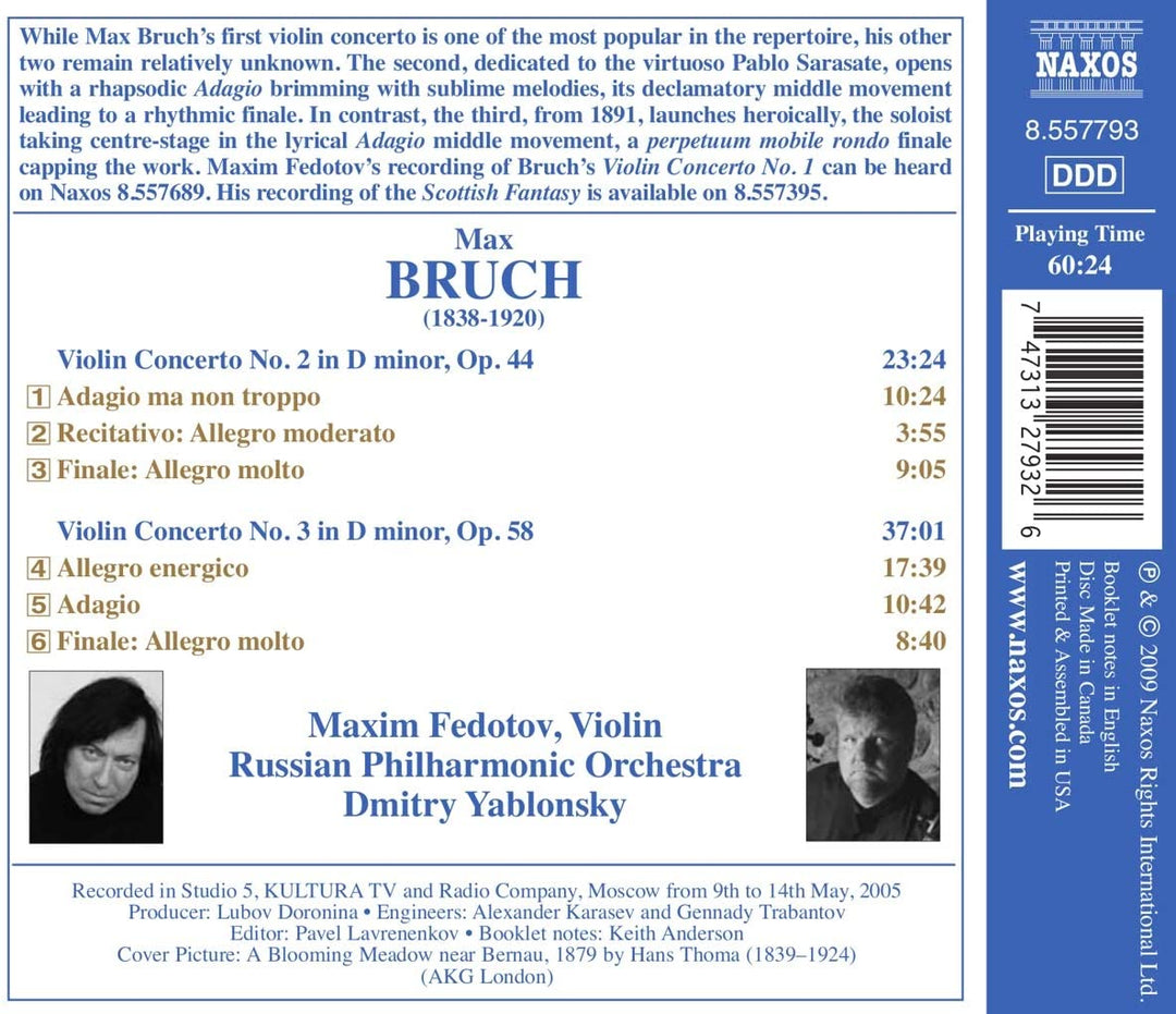 Bruch: Violinkonzerte Nr. 2 und 3 – Fedotov [Audio-CD]