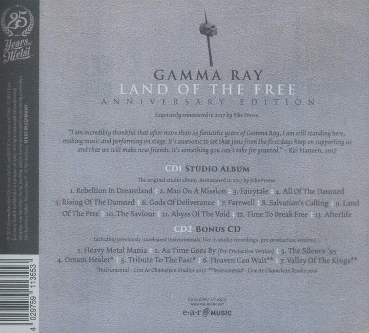 Gamma Ray – Land of the Free [Audio-CD]