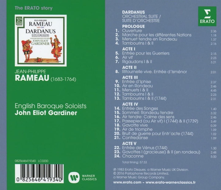 John Eliot Gardiner – Rameau: Dardanus-Suiten [Audio-CD]