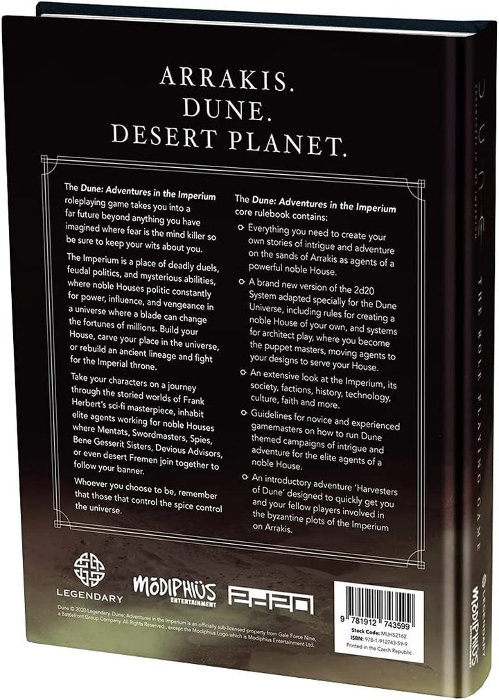 Modiphius Entertainment | Dune: Standard Edition Core Rulebook | Roleplaying Gam