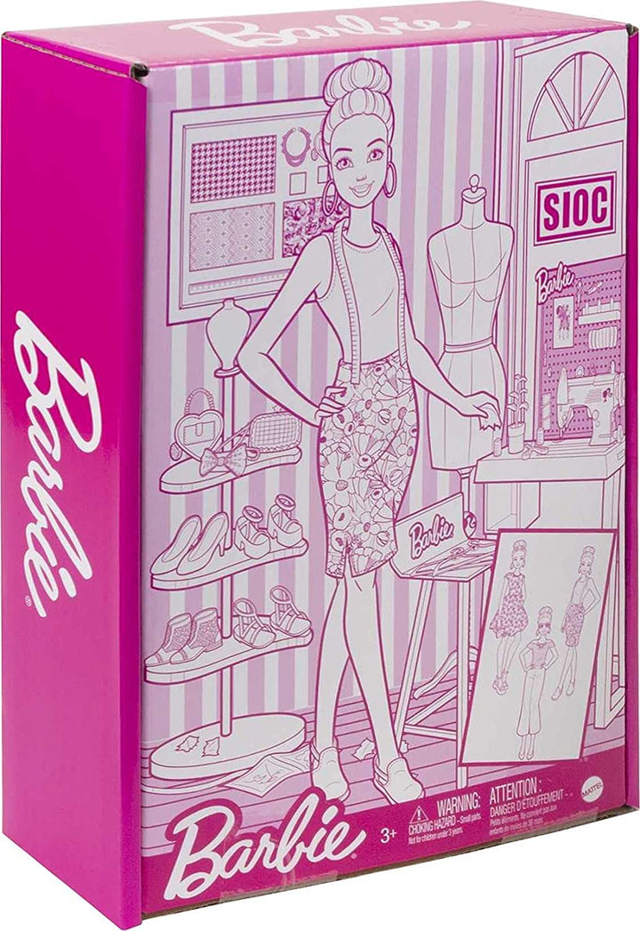 Barbie-Modedesigner-Puppe (12 Zoll/30,40 cm) &amp; Studio, 25+ Design &amp; Fashion Acc