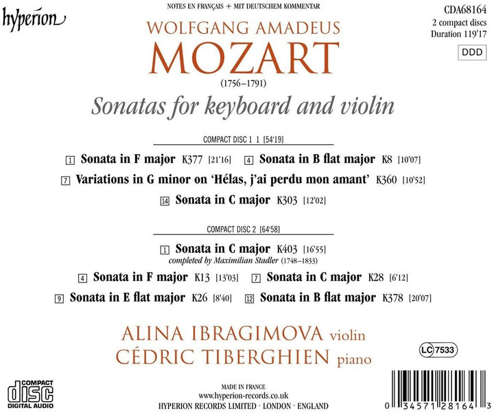 Mozart: Violinsonaten Bd. 4 [Alina Ibragimova; Cédric Tiberghien] [Hyperion A68164] [Audio CD]