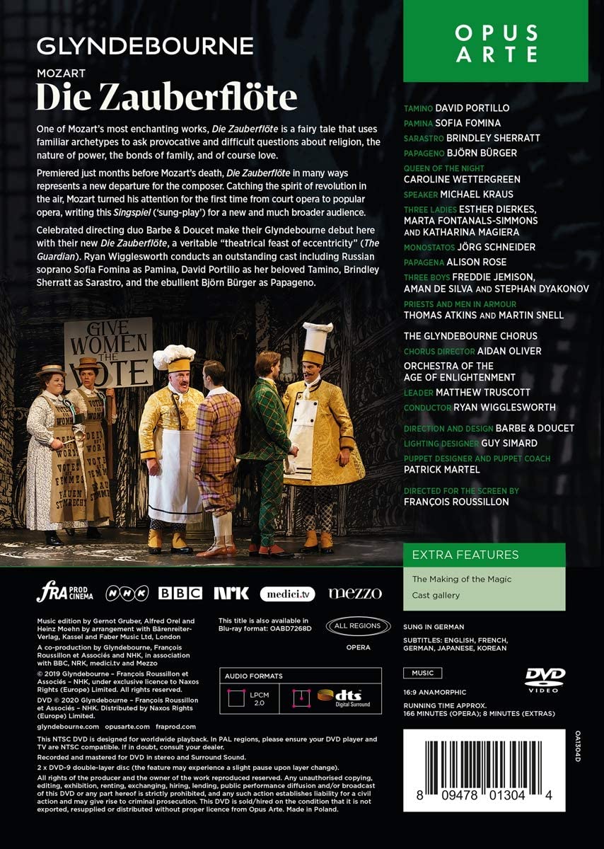 Mozart: Die Zauberflöte [David Portillo; Sofia Fomina; Der Glyndebourne Chorus [DVD]