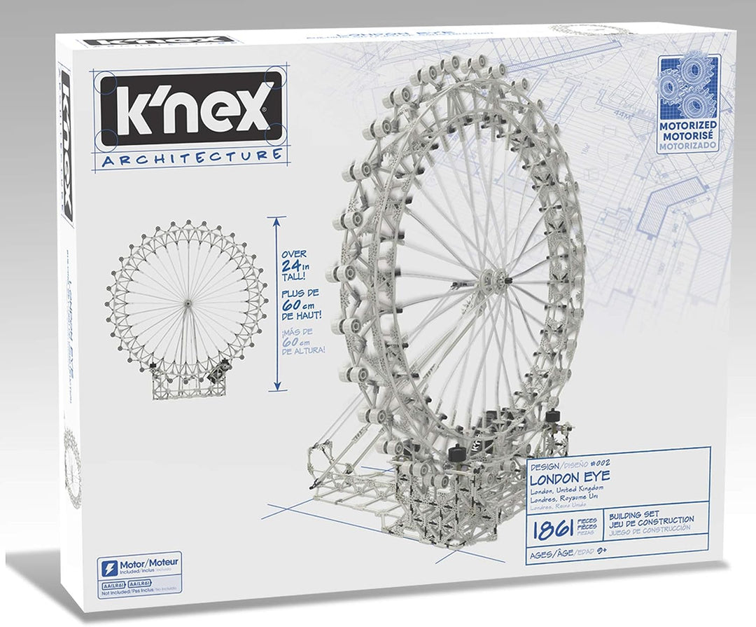 K'NEX 15237 Architecture London Eye Bauset, Lernspielzeug für Kinder, 1856-teiliger Stiel-Lernbausatz, Ingenieurwesen für Kinder, Bauspielzeug für Jungen und Mädchen ab 9 Jahren