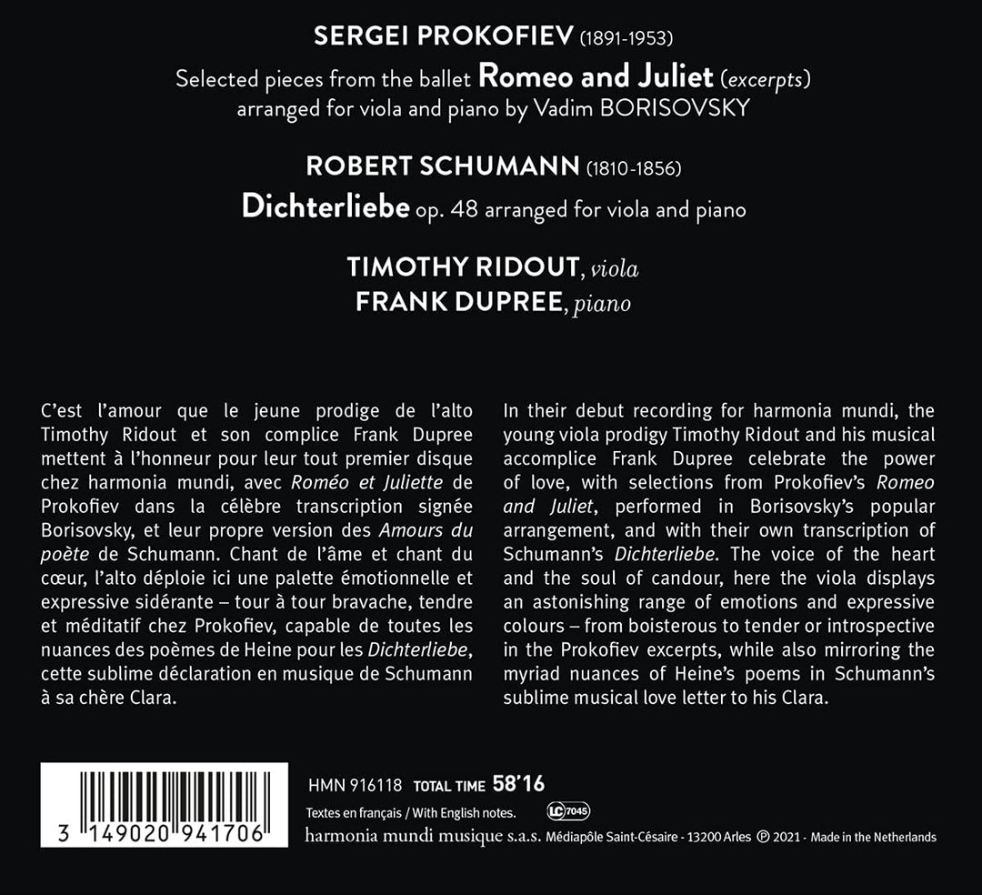 Ridout, Timothy – A Poet's Love, Prokofjew: Romeo und Julia – Schumann: Dichterliebe [Audio CD]