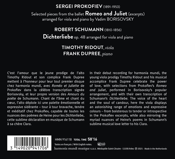 Ridout, Timothy – A Poet's Love, Prokofjew: Romeo und Julia – Schumann: Dichterliebe [Audio CD]